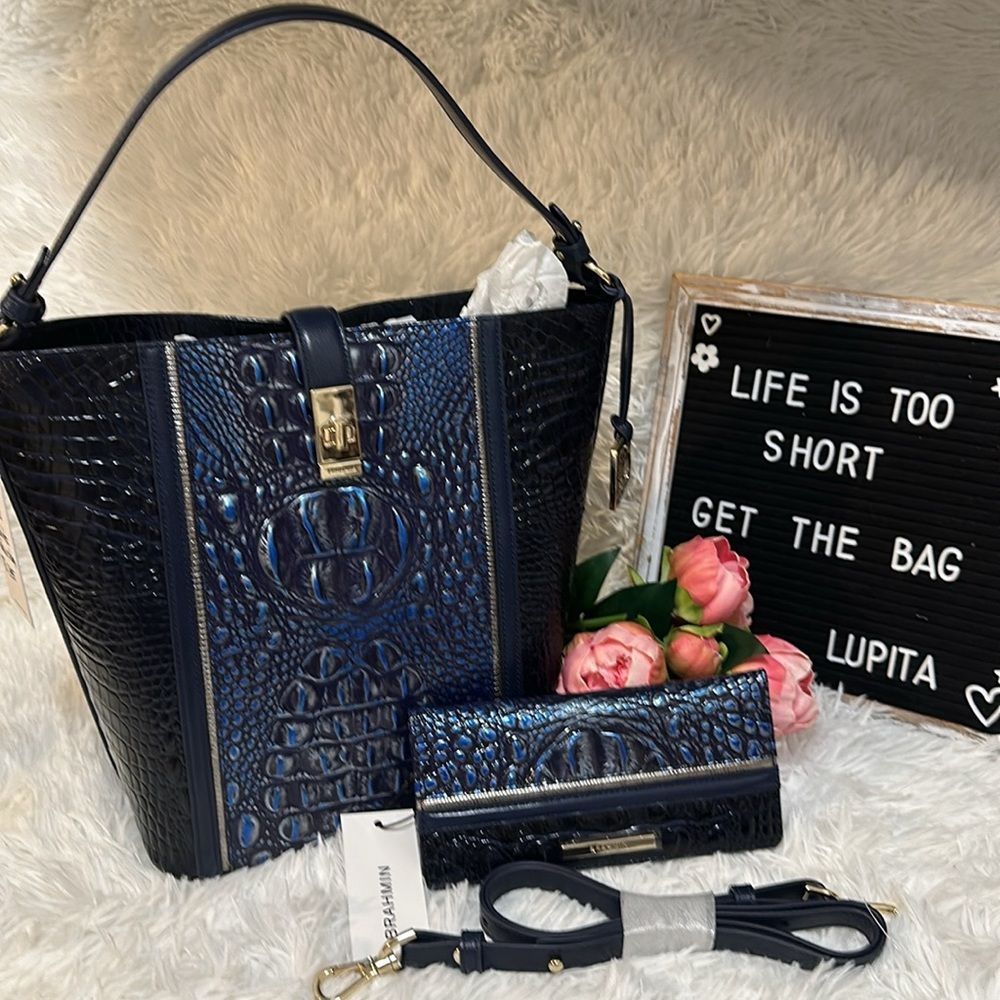 Brahmin Shira bag and Ady wallet set in Kyanite Havisham